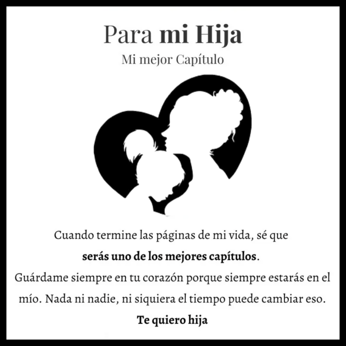 A MI HIJA | SIEMPRE UNIDAS | PULSERA CORAZON