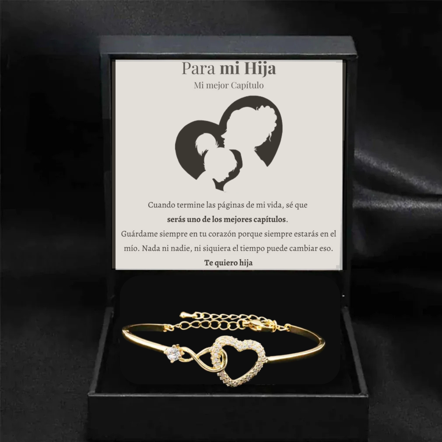 A MI HIJA | SIEMPRE UNIDAS | PULSERA CORAZON