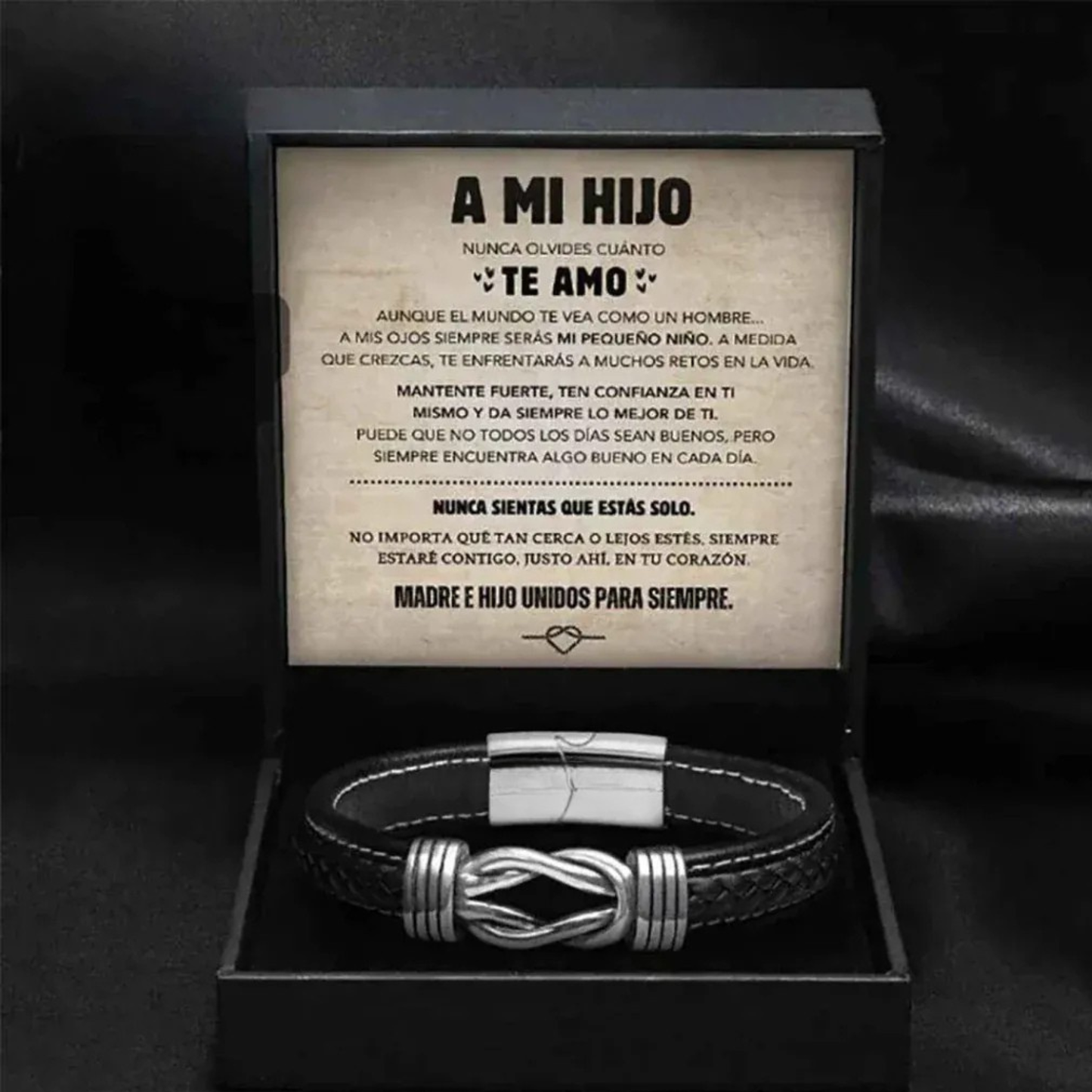 PARA MI HIJO | SIEMPRE UNIDOS | PULSERA DE CUERO